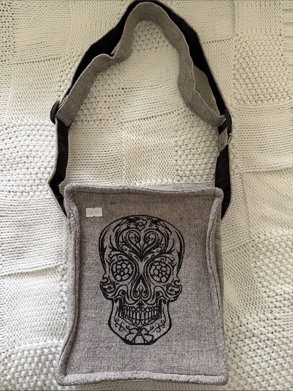 Casual Gray Sugar Skull Crossbody Bag